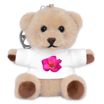 Hyperrealistisches Fuchsia-Pink, handgezeichnet mit Marker - Teddy Schlüsselanhänger - Weiß - Vorne
