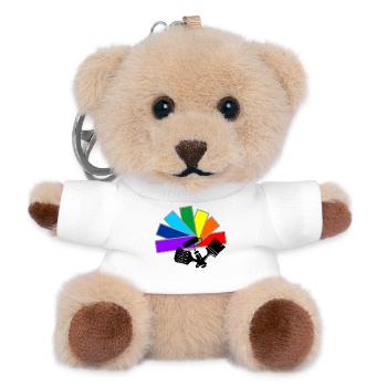 Deck de ventilateur de couleur avec pinceaux d’ombre et logo de rouleau - Porte-clés ourson - blanc - Devant