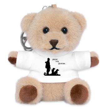 Friday for Hunting - Jagt Motiv mit Jäger & Hund - Teddy Schlüsselanhänger - Weiß - Vorne
