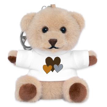 herzen dreierpack - Teddy Schlüsselanhänger - Weiß - Vorne