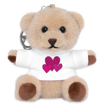 herzen pink - Teddy Schlüsselanhänger - Weiß - Vorne