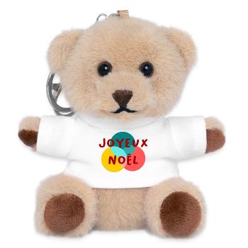 NOËL. JOYEUX NOËL. MERRY CHRISTMAS. NOUVEL AN - Porte-clés ourson - blanc - Devant