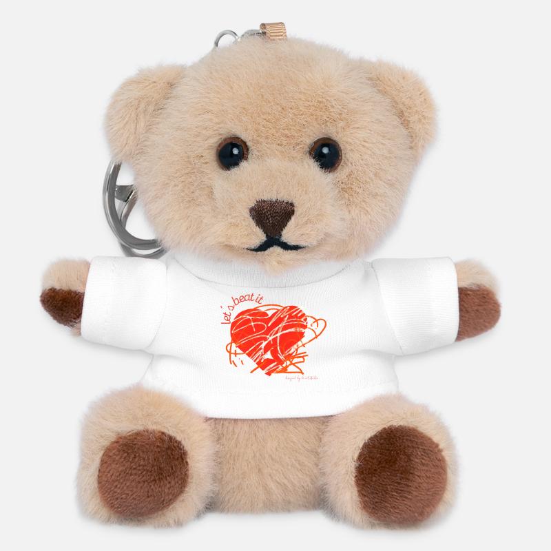 Abstraktes Herz der energetischen Liebe - Teddy Schlüsselanhänger - Weiß