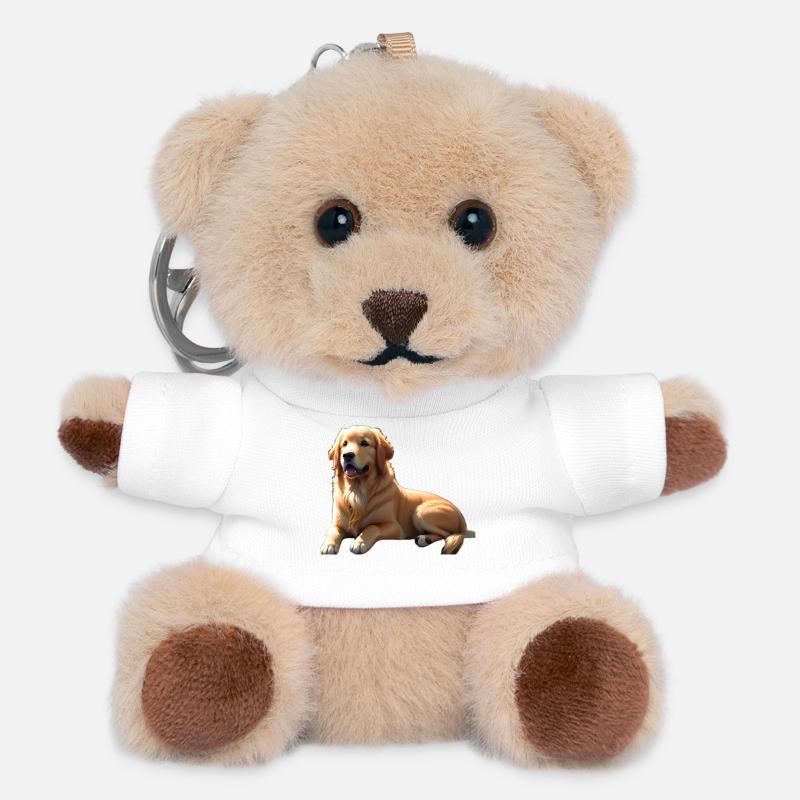 golden retriever - Porte-clés ourson - blanc