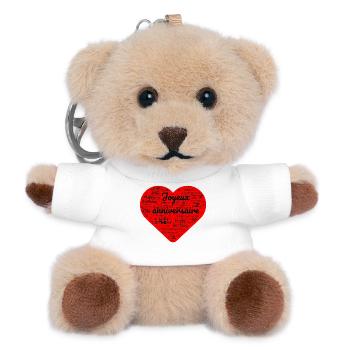 HAPPY BIRTHDAY. HAPPY BIRTHDAY. ANNIVERSARY. - Teddy Keyring - white - Front