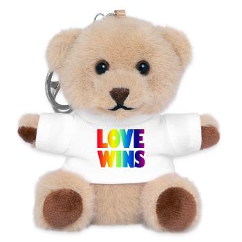 Love wins - Teddy Keyring - white - Front