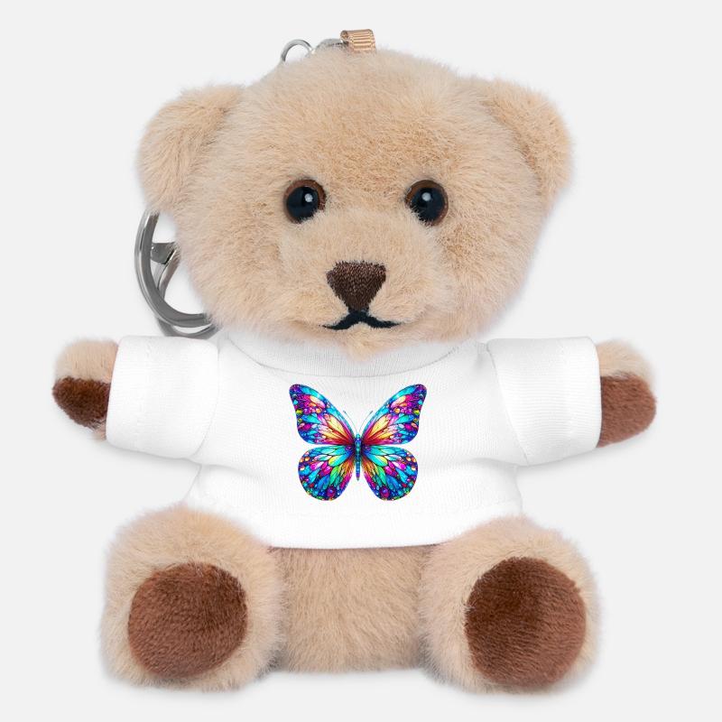 Schmetterling - Teddy Schlüsselanhänger - Weiß