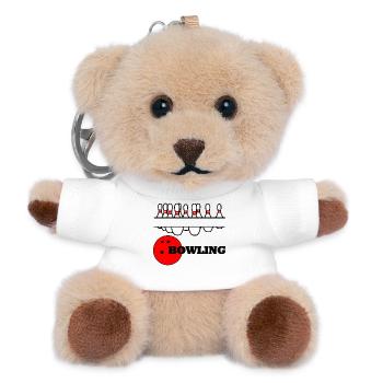 Bowling-Logo-Banner - Teddy Schlüsselanhänger - Weiß - Vorne