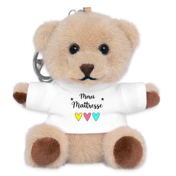 GELIEBTE. VIELEN DANK. DANKE HERRIN. GESCHENK DES MEISTERS - Teddy Schlüsselanhänger - Weiß - Vorne