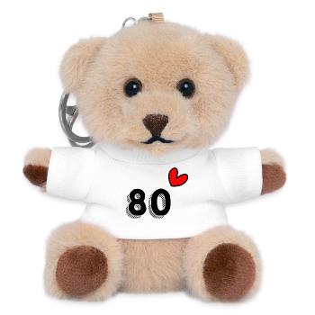 80. 80 YEARS. 80th ANNIVERSARY. 80 YEARS ANNIVERSARY. - Teddy Keyring - white - Front