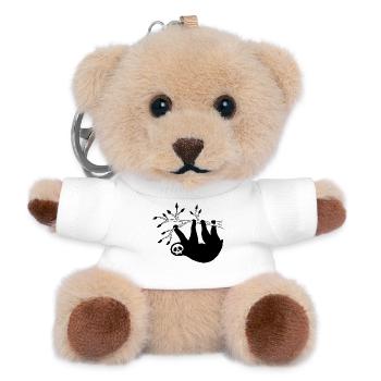 Tête de mort paresseux noir - Porte-clés ourson - blanc - Devant