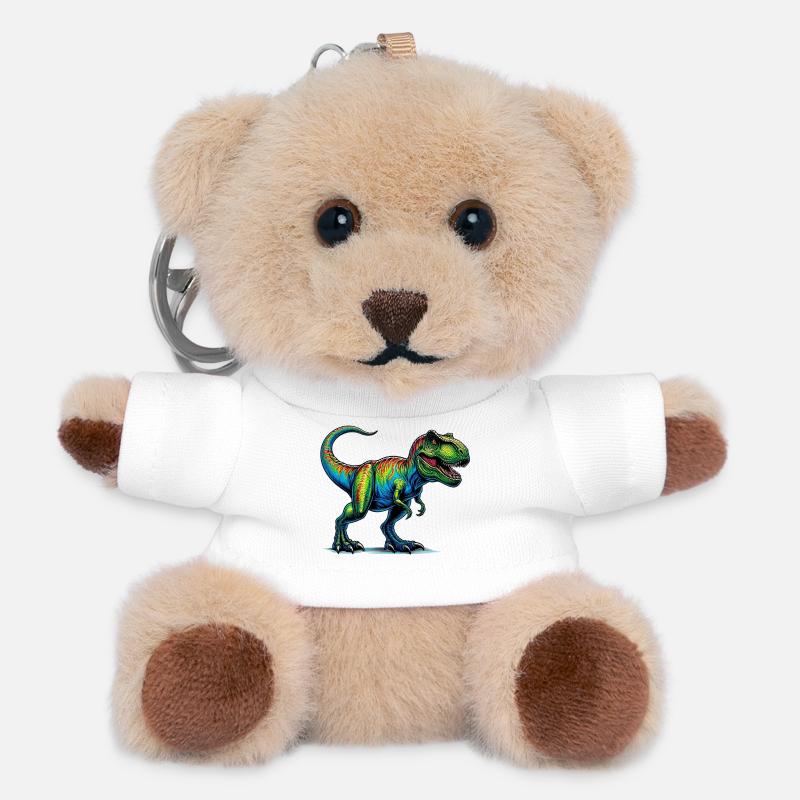 Dinosaurier - Teddy Schlüsselanhänger - Weiß