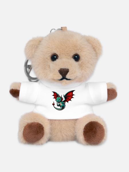 Drache - Teddy Schlüsselanhänger - Weiß