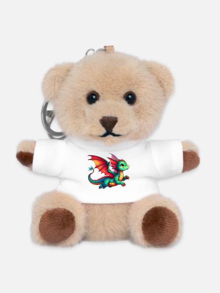 Drache - Teddy Schlüsselanhänger - Weiß