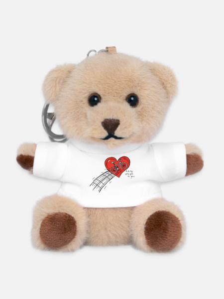 Cycling Heart: Direkt zu Ihnen fahren - Teddy Schlüsselanhänger - Weiß