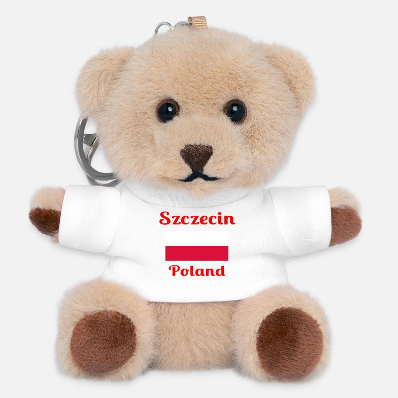 Szczecin Pologne - Imprimés élégants - Porte-clés ourson - blanc