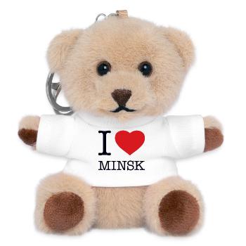 I LOVE MINSK - Teddy Keyring - white - Front