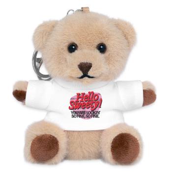 Hello Sweety! – Flirty Retro Vibes - Teddy Keyring - white - Front