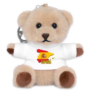 Flag of Spain, map flag of Spain - Teddy Keyring - white - Front