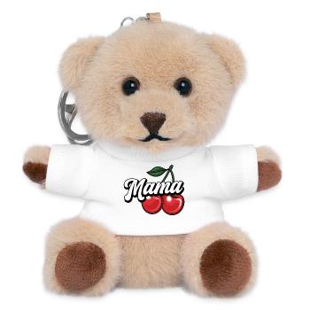 Mama Kirsche – Süßes & Stylisches Mama-Design - Teddy Schlüsselanhänger - Weiß - Vorne