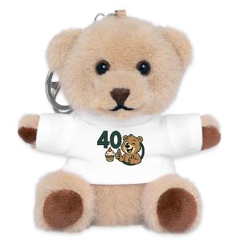 Strong as a bear at 40 - Teddy Keyring - white - Front