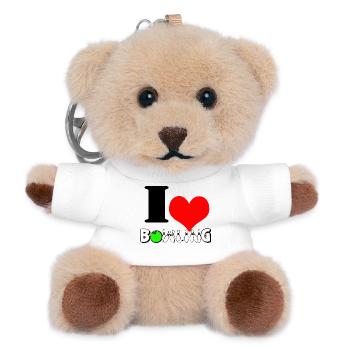 Bowling Liebe Herz - Teddy Schlüsselanhänger - Weiß - Vorne