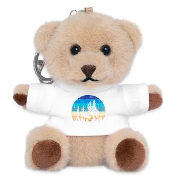 Sunset Forest Silhouette Print - Teddy Keyring - white - Front
