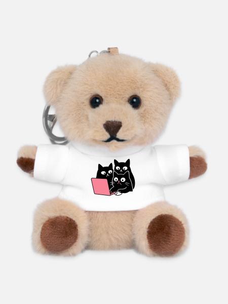 Cute Catcontent - Teddy Schlüsselanhänger - Weiß