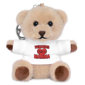 Weltbeste Mama Herz T-Shirt - Teddy Schlüsselanhänger - Weiß - Vorne