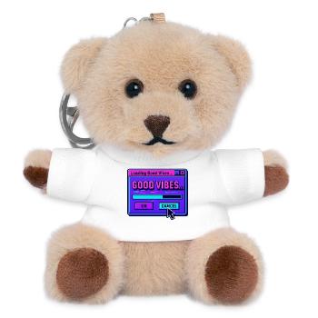 Gute Stimmung beim Laden digitaler Kunst - Teddy Schlüsselanhänger - Weiß - Vorne