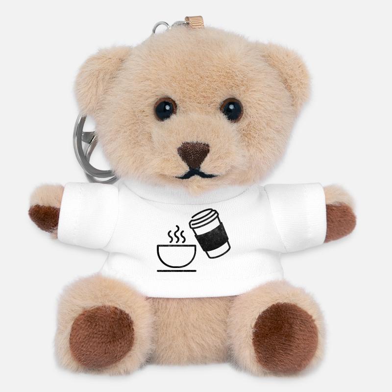 Kaffee - Teddy Schlüsselanhänger - Weiß