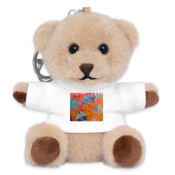 Abstract colorful circles on vivid background - Teddy Keyring - white - Front