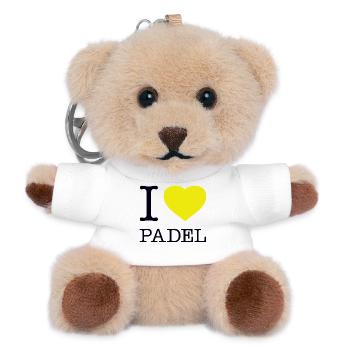 I Love Padel - Teddy Keyring - white - Front