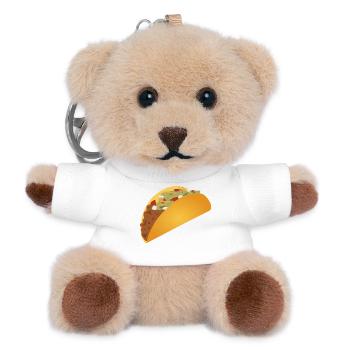 Lebendiger Taco-Musterdruck - Teddy Schlüsselanhänger - Weiß - Vorne
