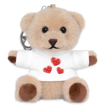 COEUR. COUPLE. SAINT VALENTIN. JUST MARRIED. EVJF. - Porte-clés ourson - blanc - Devant