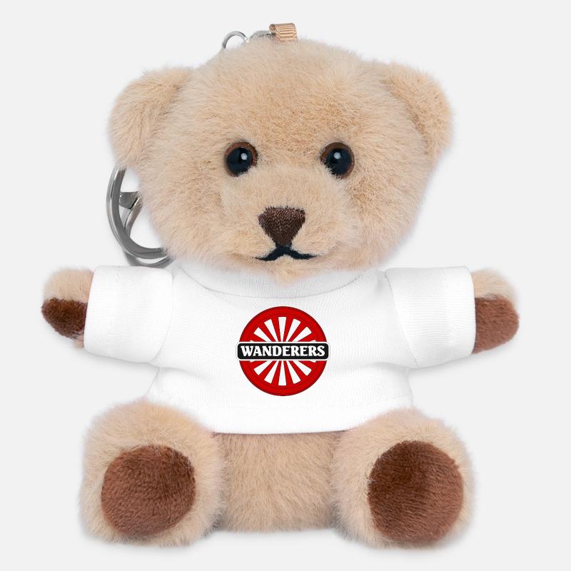 Logo de la roue des Wanderers - Porte-clés ourson - blanc