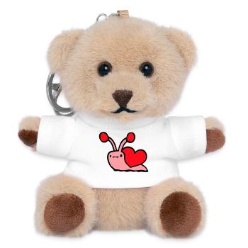 Snail Heart Snail Shell Cute Love Romantic - Teddy Keyring - white - Front