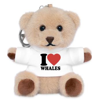 I Love Whales - Herz - Meeressäuger - Teddy Schlüsselanhänger - Weiß - Vorne