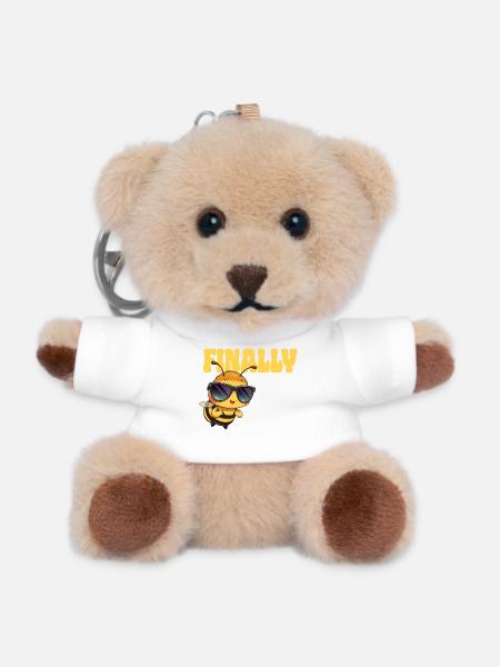 Biene - Teddy Schlüsselanhänger - Weiß