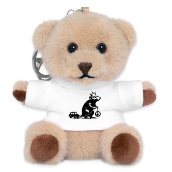 King Rat with Toy - Teddy Keyring - white - Front
