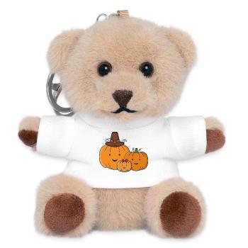 Pumpkin Family - Teddy Keyring - white - Front