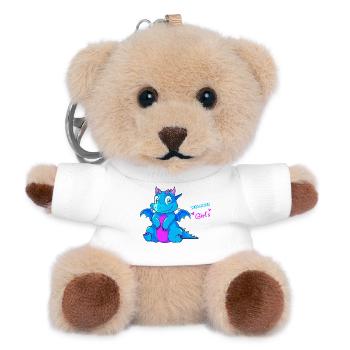 Drachen sind der beste Freund eines Mädchens Lustiges Gamer Mädchen - Teddy Schlüsselanhänger - Weiß - Vorne
