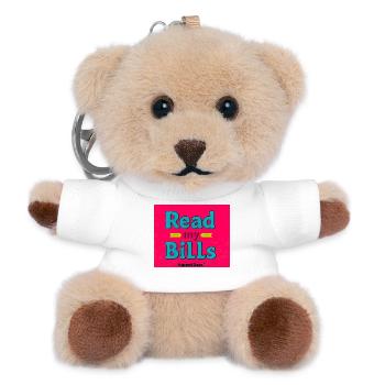 Read My Bills Neon Design - Teddy Keyring - white - Front