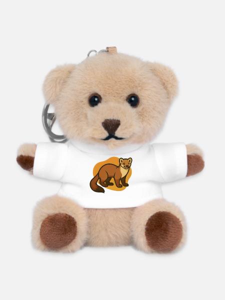 Gemütliche Marder-Illustration - Teddy Schlüsselanhänger - Weiß