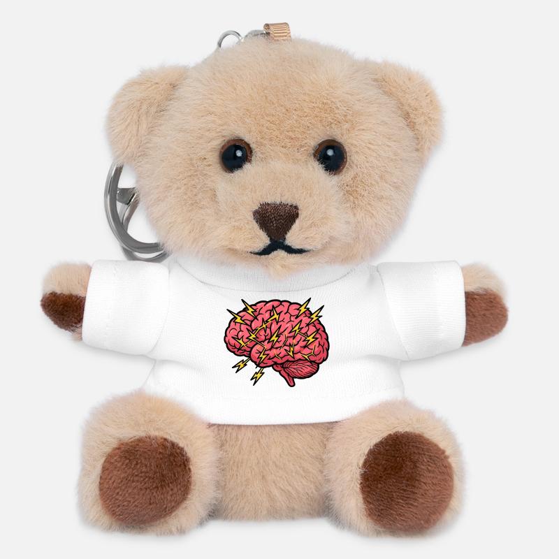 Blitzbrain Pop Art - Teddy Keyring - white