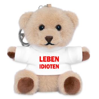 Im nächsten leben mache ich was ohne idioten - Teddy Schlüsselanhänger - Weiß - Vorne