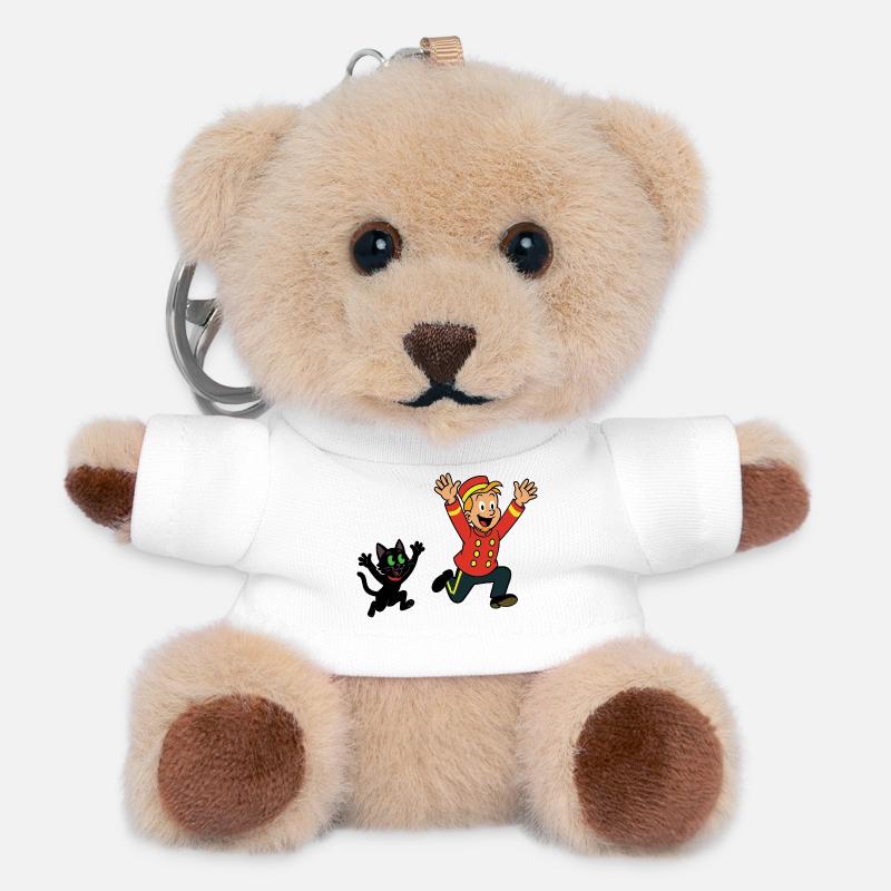Franky & Meeko running happy - Teddy Keyring - white
