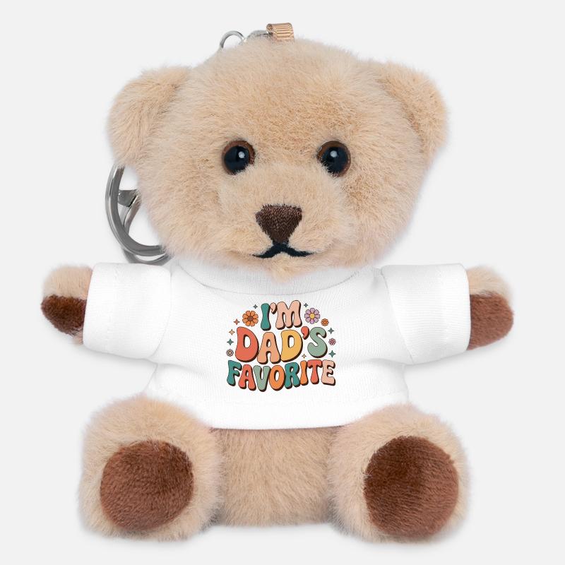 Dad's Favorite Bunte Botschaft - Teddy Schlüsselanhänger - Weiß