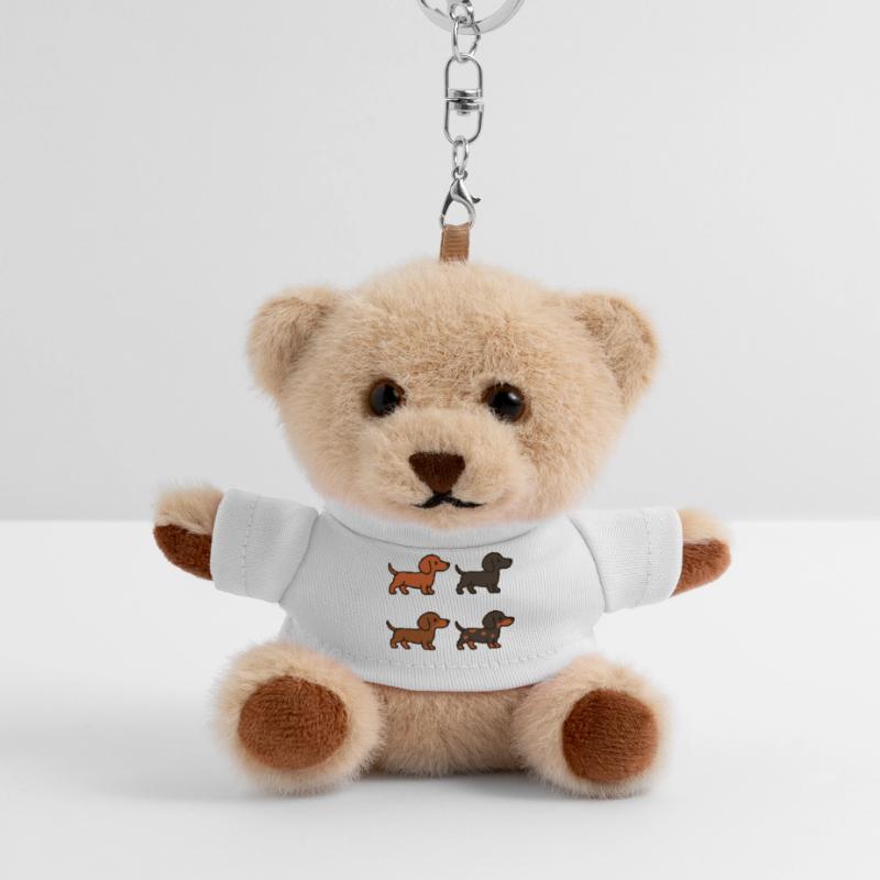 Ensemble d’illustrations de teckel mignon Porte-clés ourson