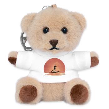 Sunset SUP – Tranquility on the water - Teddy Keyring - white - Front